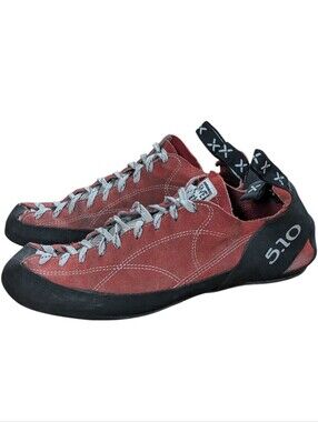5.10 Five Ten Coyote Lace-Up Red Suede Stealth C4 Climbing Shoes Size 13 Mens